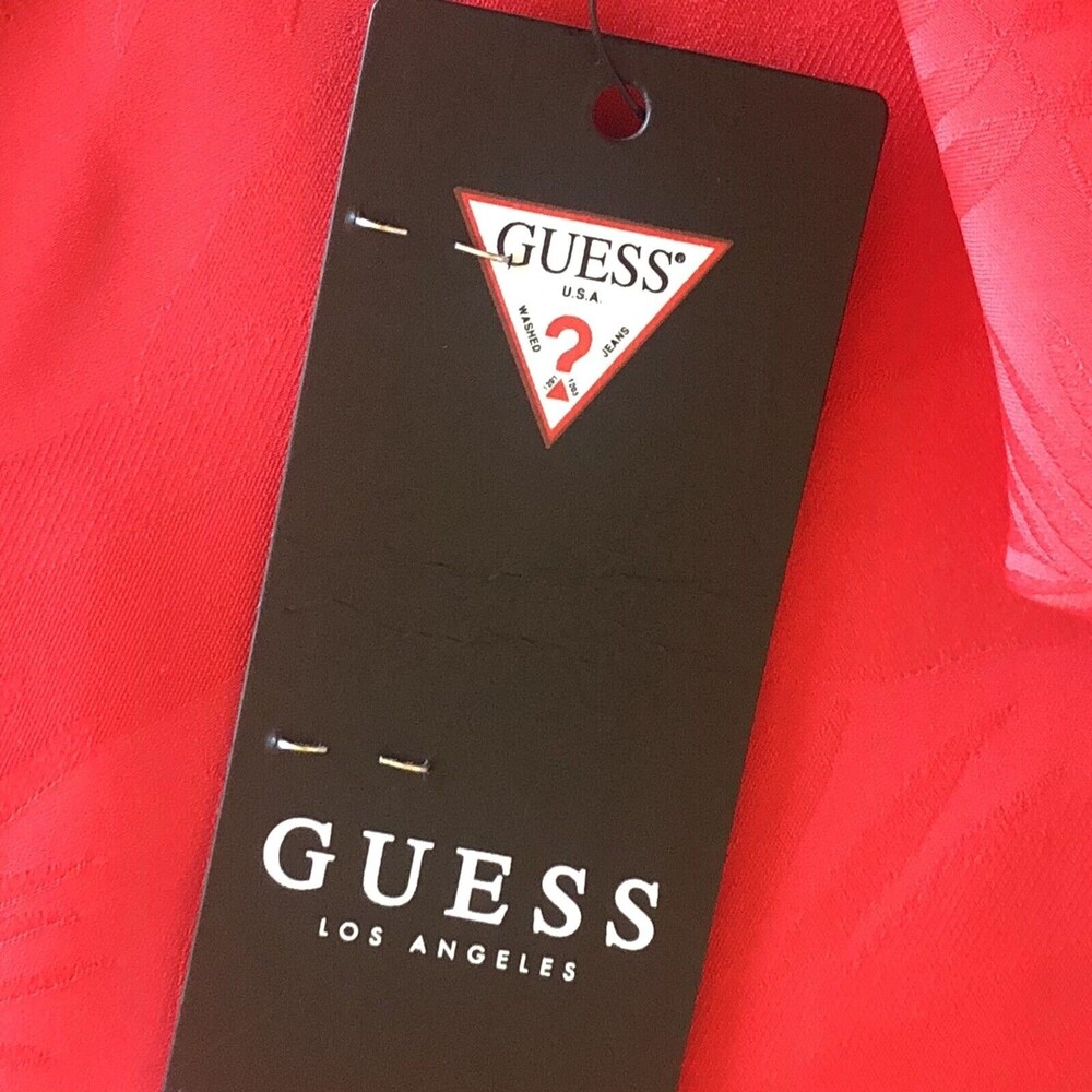 Guess Spike Punch Nathaly Cutout A-Line Mini Dress Size L Red Pink New - Picture 10 of 11